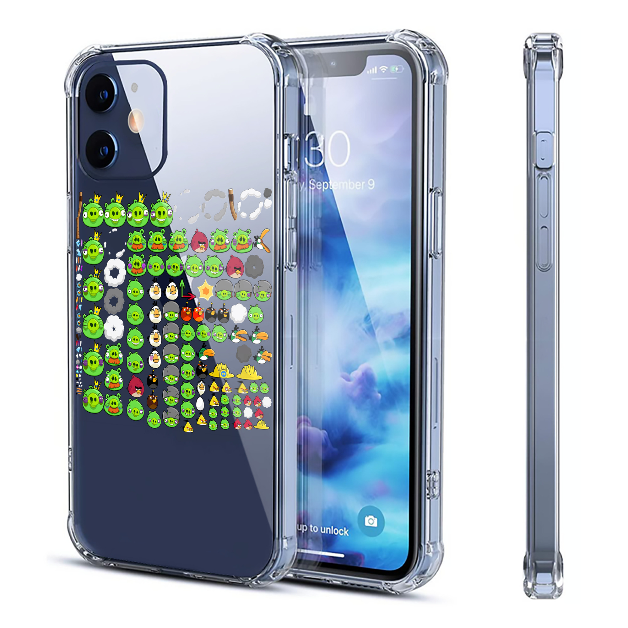 （画像用） Angry Birds アングリーバード 【iPhone 12シリーズ対応】透明スマホケース（クリアソフトケース）